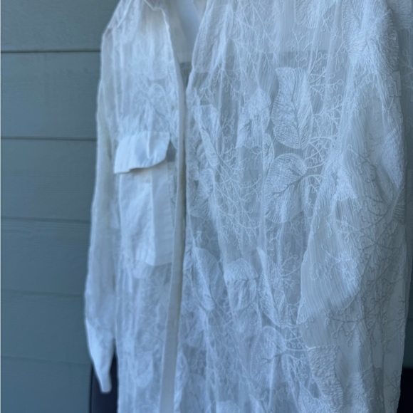 NWOT Zara White Long Sleeve Lace Dress - Picture 5 of 8